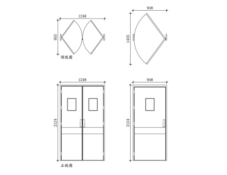 合页门 平开门 转轴门 铰链平开门 折页门cad施工图