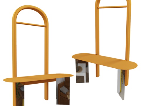  坐凳挂衣架3d模型 