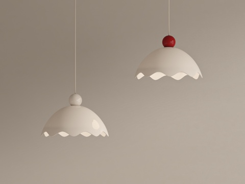 法式奶油吊灯su模型