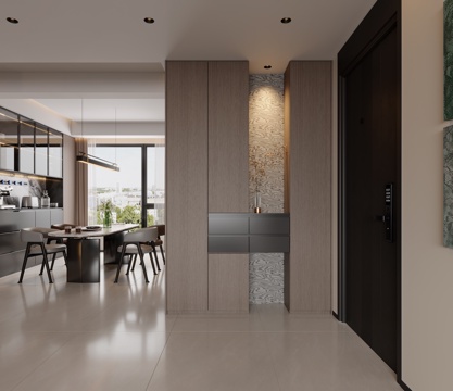  意式轻奢入户玄关3d模型 