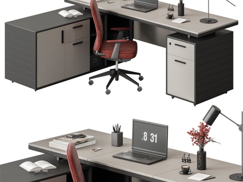  经理办公桌 - 办公家具3783d模型 