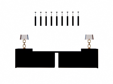 公司前台 电脑 前台接待 办公室 工装 办公 办公空间su模型