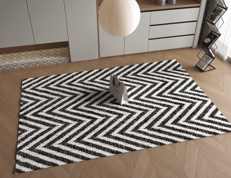 现代 方形地毯su模型