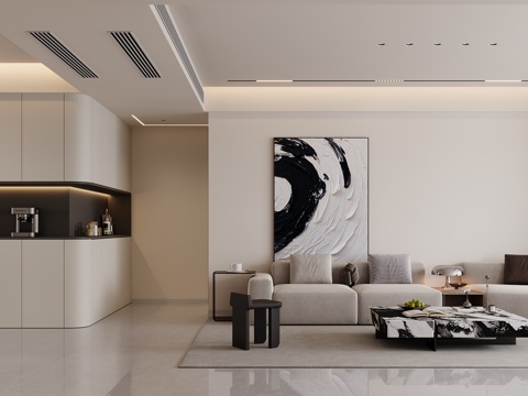  现代客餐厅3d模型 