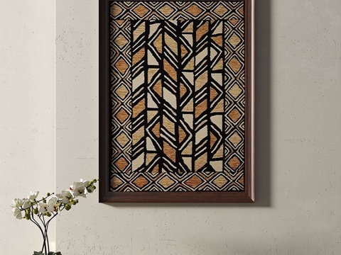  中古，复古，装饰画3d模型 