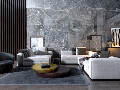  现代沙发组合3d模型 