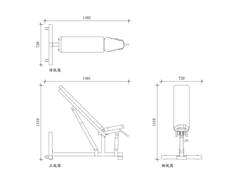 腹肌健身凳 健腹训练凳 收腹训练凳 腹肌练习凳 腹部训练凳cad施工图