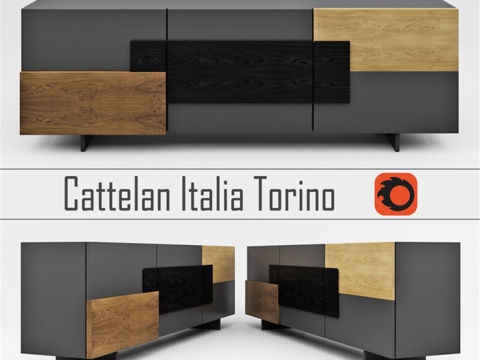  卡特兰意大利都灵抽屉柜3d模型 