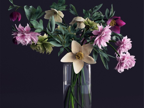  花瓶插花23d模型 