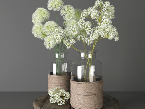  花束2 - 装饰洋葱与满天星3d模型 