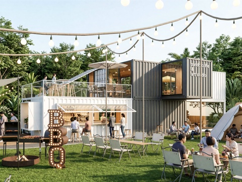 露营集装箱su模型