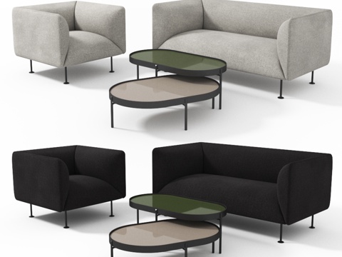  现代沙发组合3d模型 