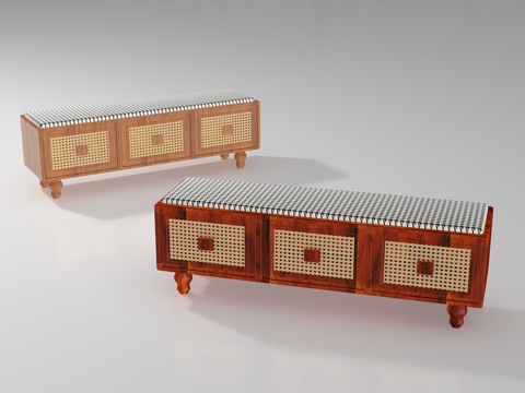  新中式电视柜3d模型 