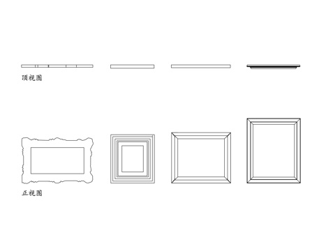 复古画框 怀旧相框 欧式复古相框 老式相框 仿古相框cad施工图
