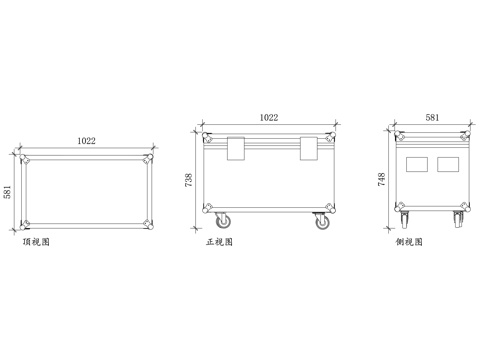 设备箱 仪器箱 铝合金箱 运输箱 防震箱cad施工图