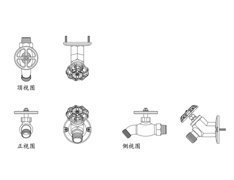 户外水龙 庭院水龙头 室外水龙头 花园水龙头 户外水嘴cad施工图