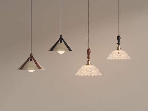 法式吊灯 床头小吊灯su模型