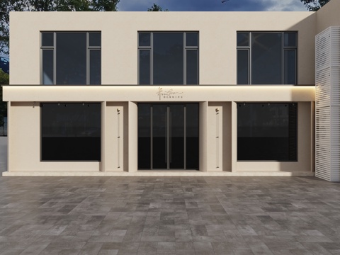  婚纱摄影店门头 门头设计3d模型 