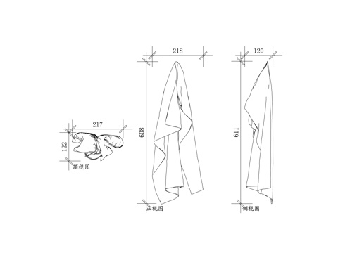 挂巾 毛巾挂架 毛巾杆 毛巾挂钩 浴巾挂架cad施工图