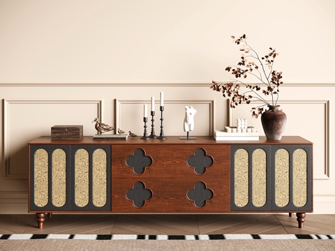 法式中古电视柜su模型