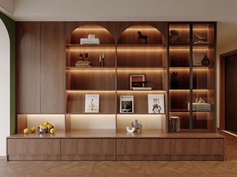  中古风装饰柜3d模型 