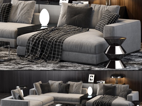  Minotti现代沙发组合模型3d模型 