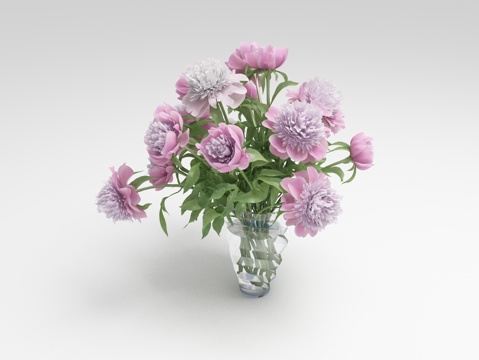  花 紫色花 牡丹花 粉红花3d模型 