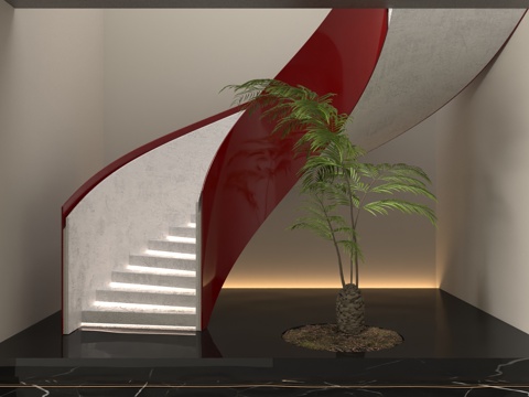  旋转楼梯3d模型 