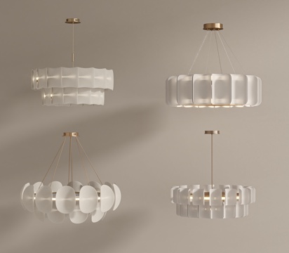  法式现代吊灯3d模型 