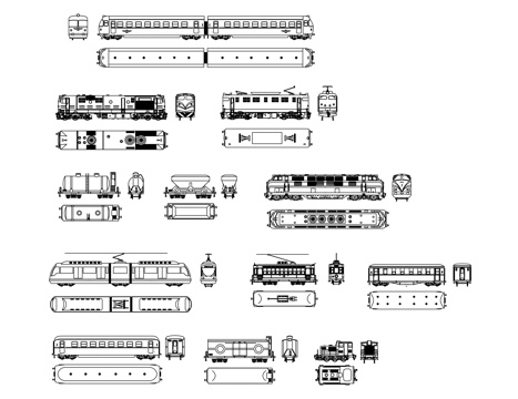 长编组列车 超长列车 货运长列车 客运长列车 重载长列车cad施工图