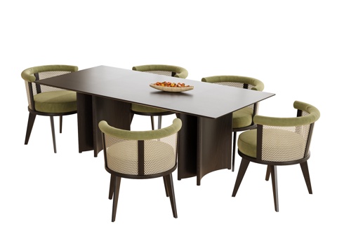 现代餐桌椅 餐椅su模型