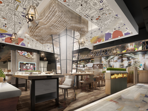 特色烧烤店 最新全套 效果图 施工图设计cad施工图