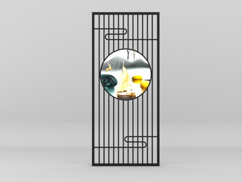  现代屏风3d模型 