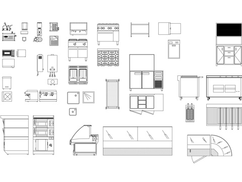厨房小家电 厨房电器 厨电用品 厨房厨具电器 家用厨房电器cad施工图