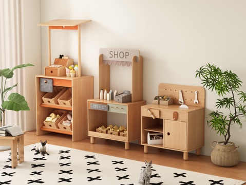  儿童玩具柜 储物柜3d模型 