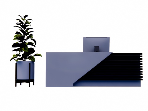 办公空间 电脑 工装 办公 接待su模型