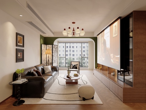 中古风客厅su模型