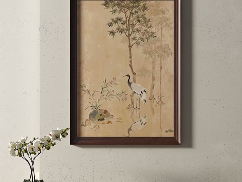  中古，复古，装饰画3d模型 