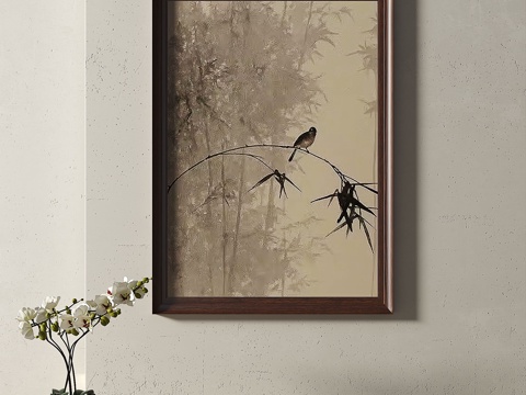  中古，复古，装饰画3d模型 