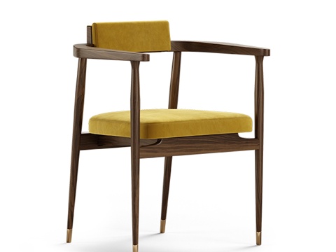 新中式单椅 餐椅su模型