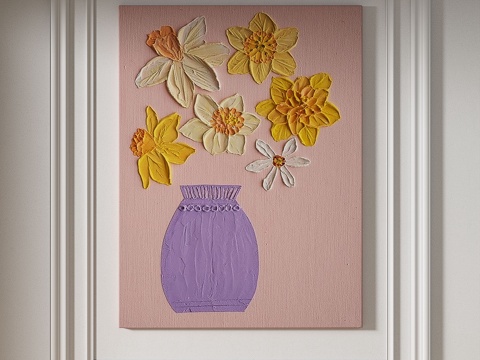  现代，简约，奶油风，艺术，儿童，挂画3d模型 