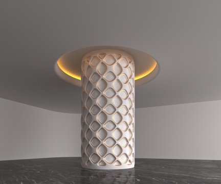  现代柱子3d模型 