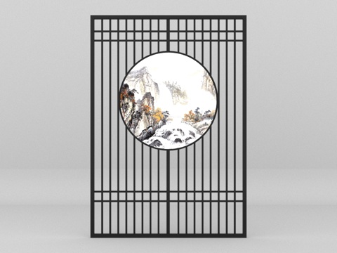  现代屏风23d模型 