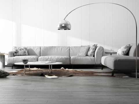  现代 北欧沙发茶几组合3d模型 