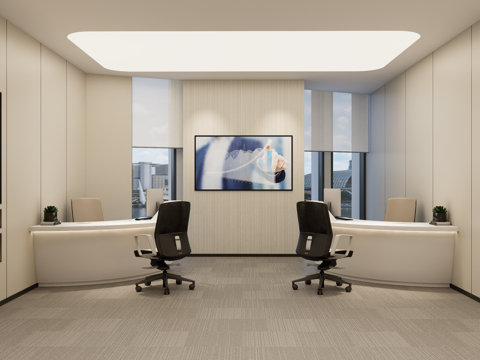 现代办公室su模型