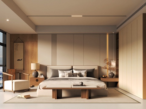  宋式风卧室3d模型 