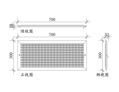 方形空调出风口 矩形通风口 空调百叶风口 方形排风栅格cad施工图