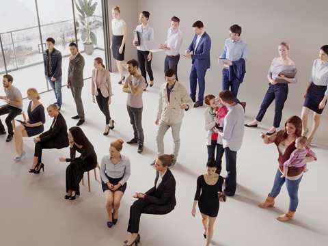  人物组合 多人 男人 女人3d模型 