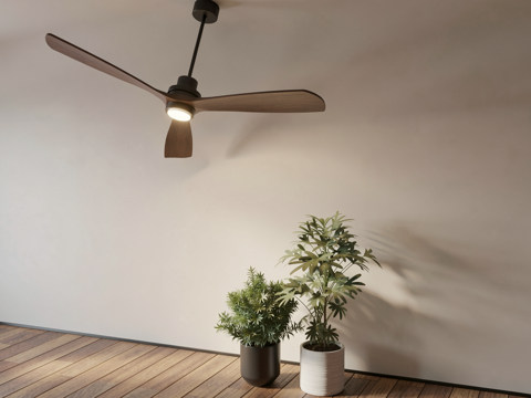 欧式中古风扇灯su模型