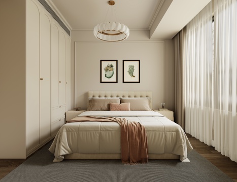  法式卧室3d模型 